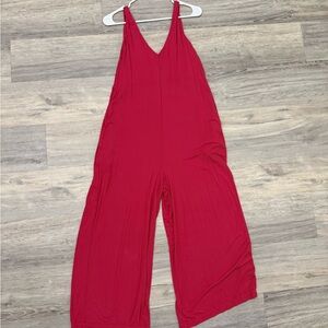 Every V-Neck Hot Pink Jumpsuit